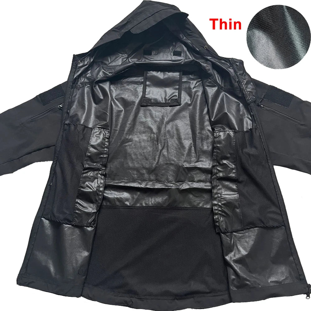 Military Shark Skin Soft Shell Jackets Men Tactical Windproof Waterproof jacket Hooded Bomber Coats