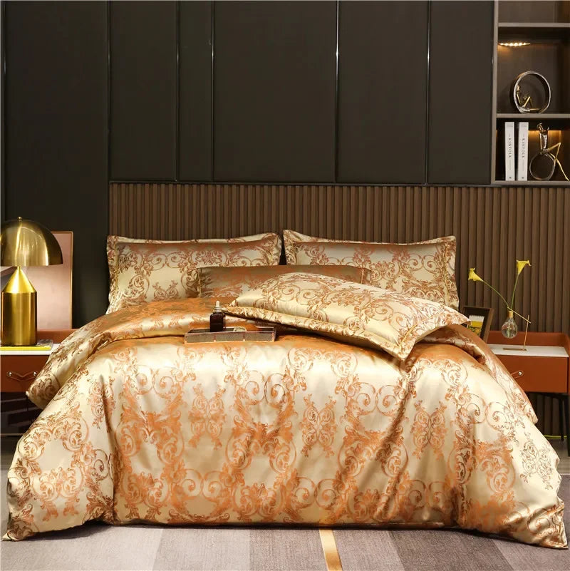 3pcs Duvet Cover and Pillowcase Set, European Light Luxury, Skin-Friendly Soft Fabric, Family bedroom Bedding