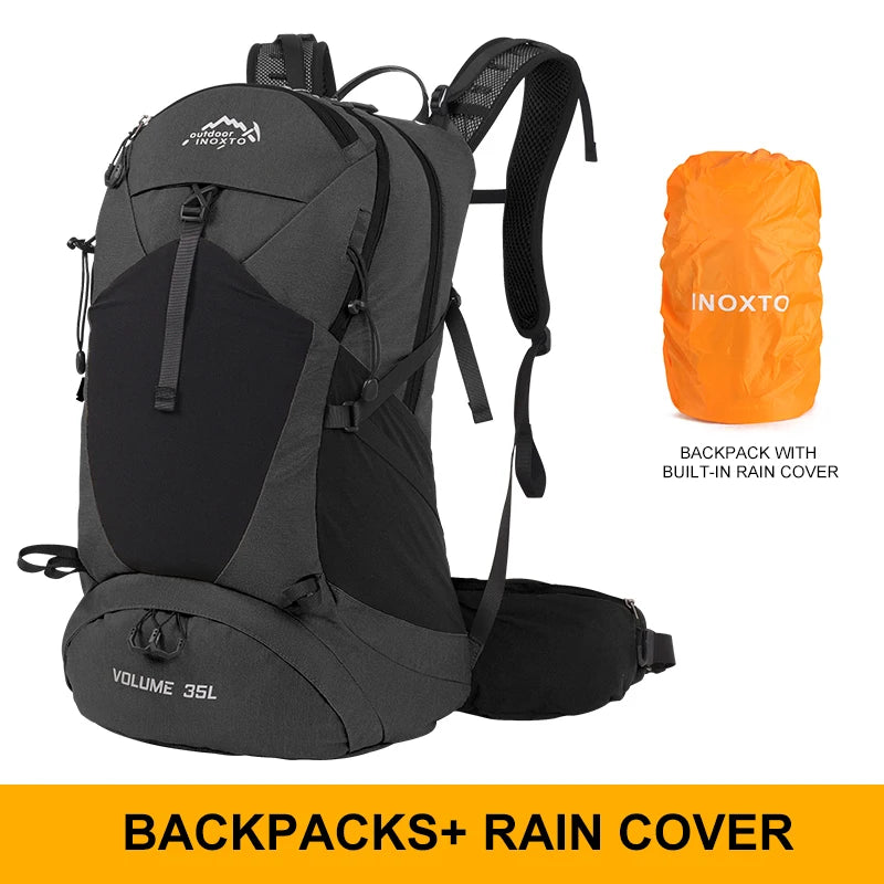 Mountaineering backpack 35 liters men's and women's outdoor sports bag waterproof camping hiking rain