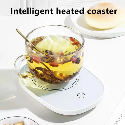 Smart Thermostatic Heating Coasters Milk Coffee Hot Water Warm Coasters Base 55 Degrees USB Home Office Coasters - Hiron Store