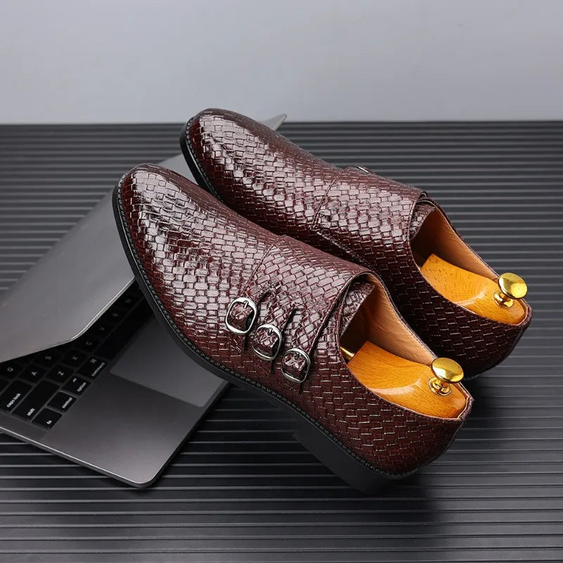 Knit Men's Leather Shoes Formal Business Dress for Men Classic Casual  Luxury Formal Shoes