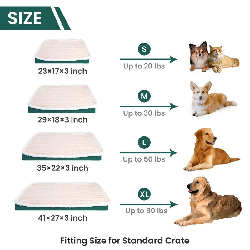 Dog Bed Mat with Zipper Remolvable Pet Mattress for Dog Sleeping et Pad Cushion for Small Medium Pet