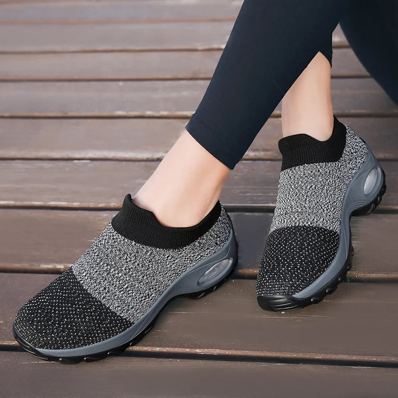 Women's Casual Sports Socks Sneakers Thick Sole Air Cushion Rocking Shoes