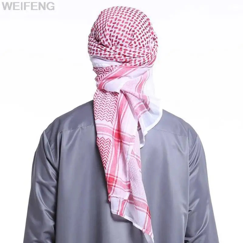 Muslim Shemagh Scarf Traditional Islamic Accessories Headscarf Islamic Neck Wrap Headscarf Windproof Arab Keffiyeh Shemagh Scarf - Hiron Store