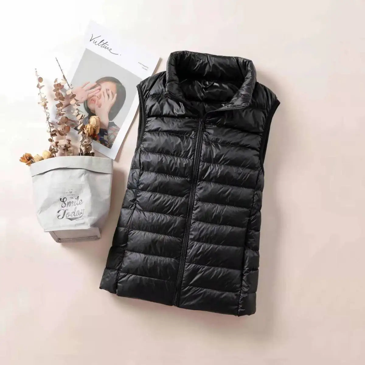 Women Ultra Light Down Vests Slim Jacket Girl Lightweight Windproof Waistcoat