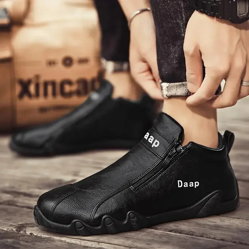 2027 New Casual Shoes for Men, Luxury Round Toe Men Ankle Boots, Light Slip-on Walking Shoes, High Top Sneakers