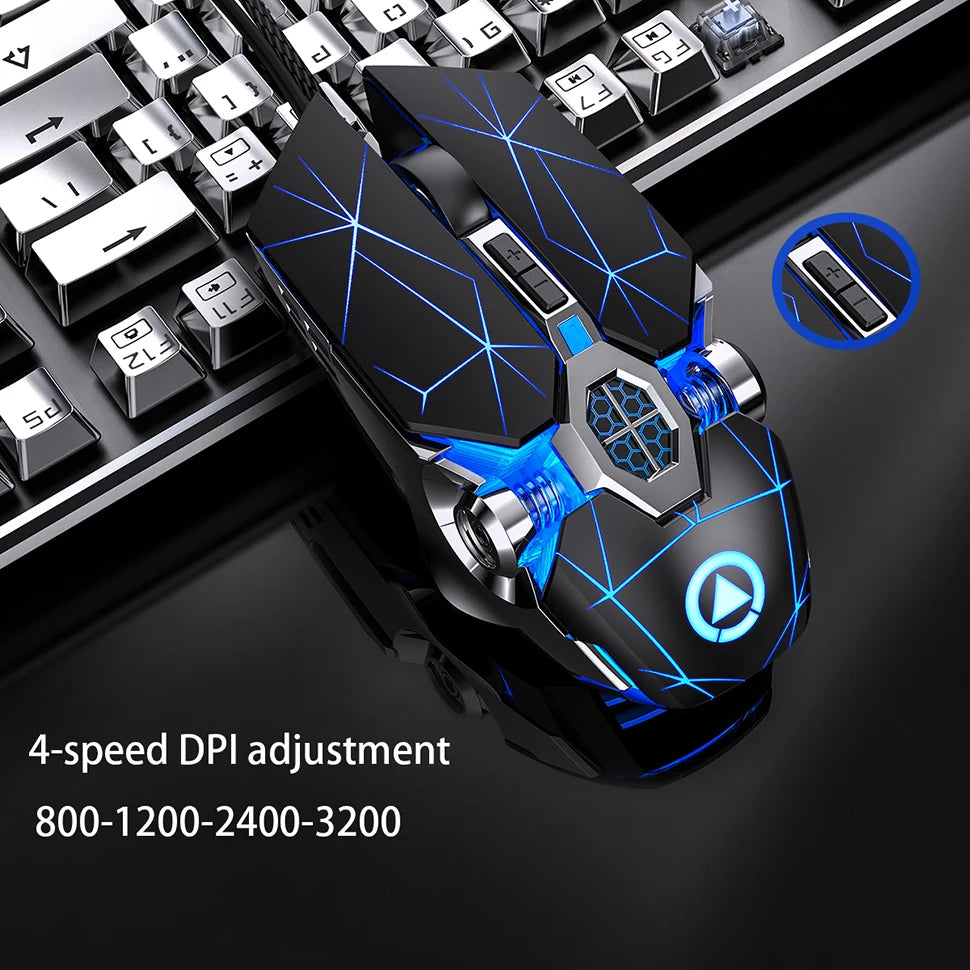 Ergonomic Wired Gaming Mouse RGB Mute Mouse LED Backlit 3200dpi 6 Button USB Mechanical Mause for PC Laptop Computer Gamer - Hiron Store