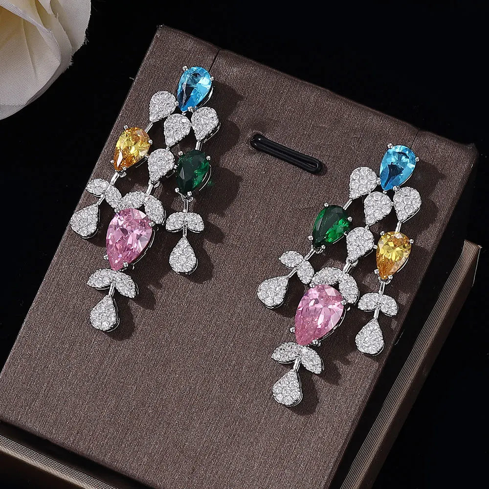 4-piece Bride Women's Party Jewellery Sets Dubai Nigeria Crystal Wedding Jewelry Set