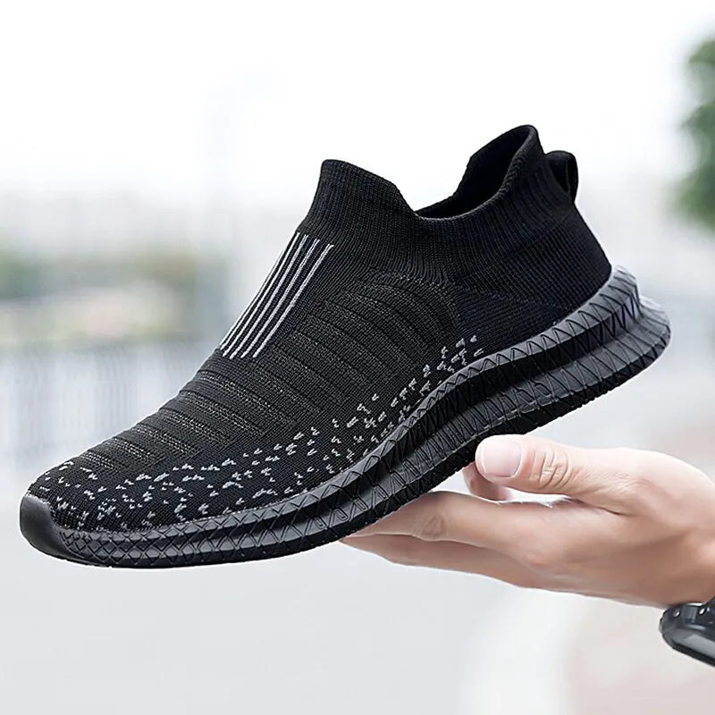 Men Shoes Breathable Men's Sneakers Comfortable Running Shoes Tenis Outdoor Slip On Walking Sneakers Sock Jogging Shoes - Hiron Store