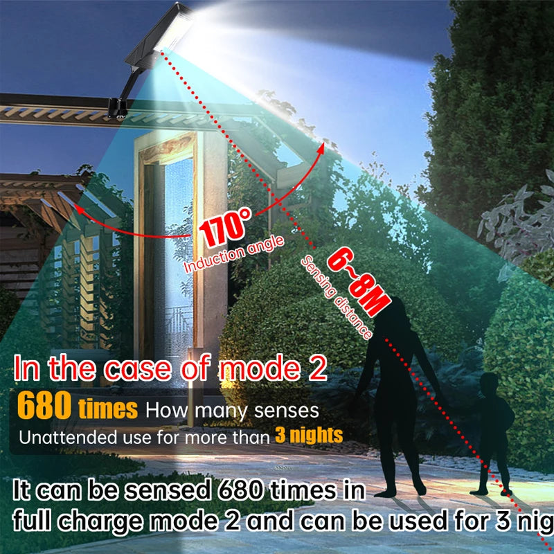 138LED Solar Light With Remote 3 Working Mode Solar Street Light Super Bright Outdoor Garden Waterproof Motion Sensor Solar Lamp - Hiron Store