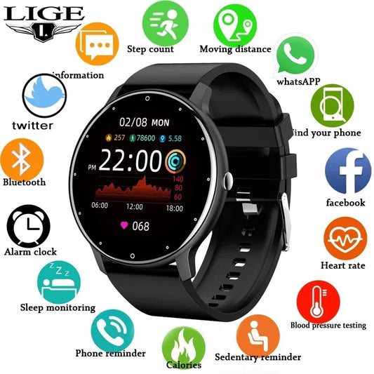 Smart Watch Men Women Full Touch Screen Waterproof Bluetooth Smartwatch