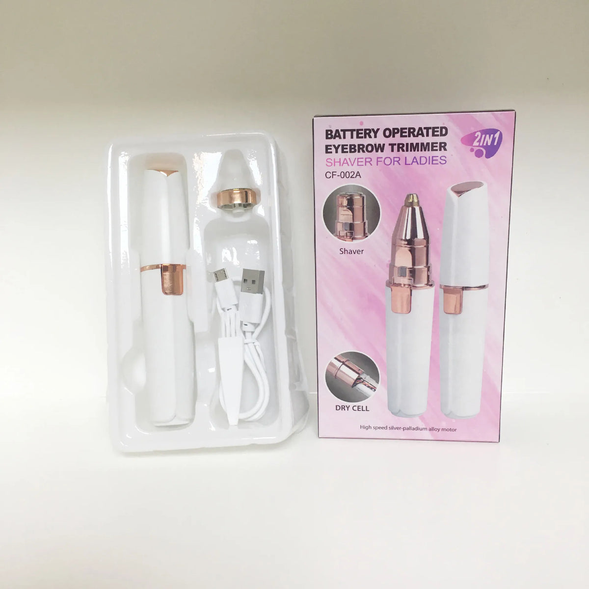New 2 IN 1 Electric Epilator Eyebrow Trimmer Women's Body Facial Lip Epilator Rechargeable Mini Painless Razor Shaver