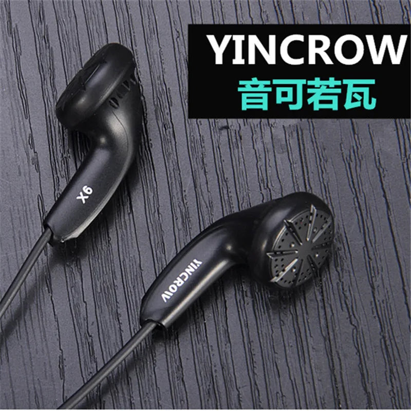 New Original YINCROW X6 In Ear Earphone Earbud Flat Head Plug Earplugs