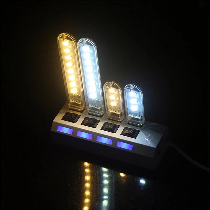 Mini USB LED Book Lights, Portable DC 5V   Ultra Bright Reading Lamp for Power Bank, PC, Laptops & Camping