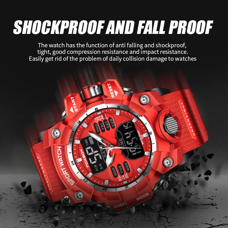 Luxury Watches Men's Dual Display Watch Waterproof Wristwatch Clock Stopwatch