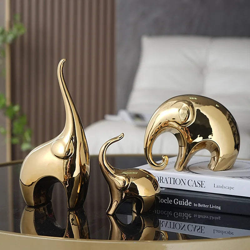 Ornaments Light Luxury Home Furnishings Electroplating Silver Elephant Crafts