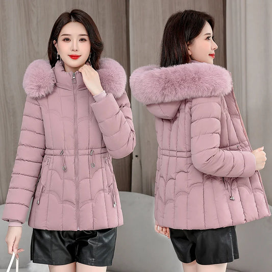 Winter Jacket Women Parkas Fashion High-Quality Warm Cotton Padded Coat Ladies Overcoat