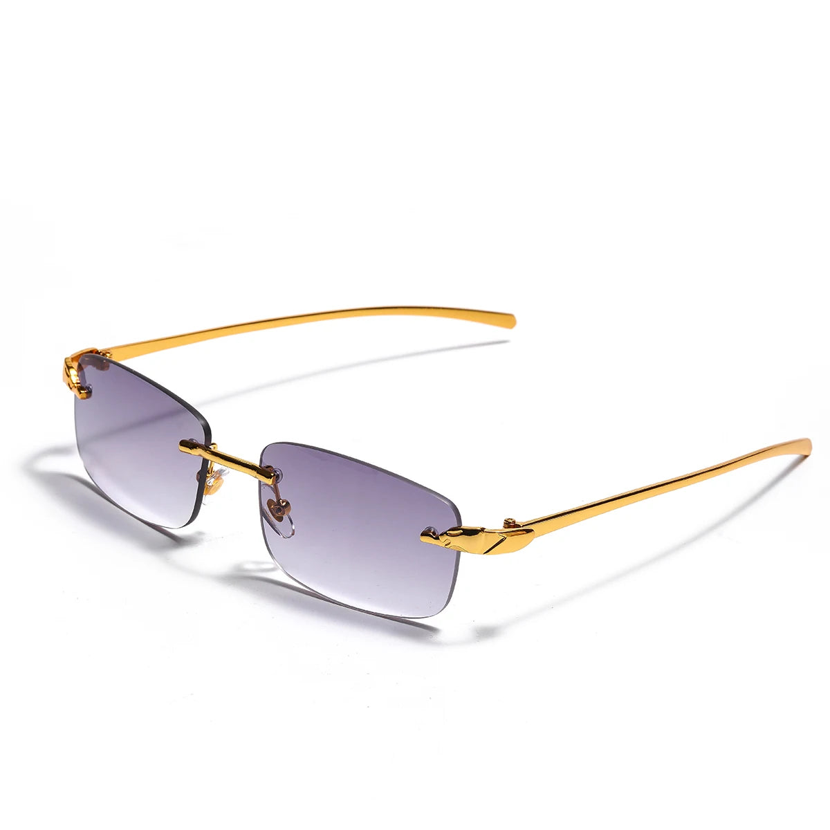 Ruiao rimless sunglasses UV400 fashion square metal glasses designer sunglasses shades