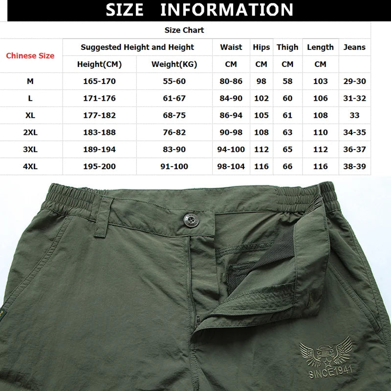 Lightweight Army Military Long Trousers Waterproof Quick Dry Cargo Camping Pants