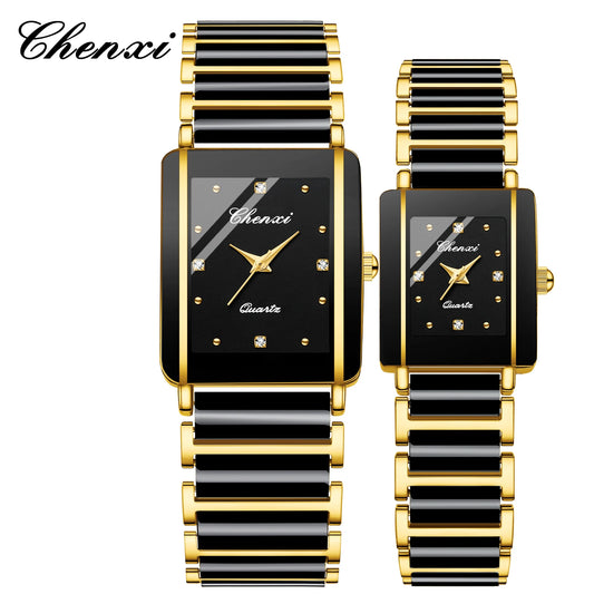 2PCS Couple Watches Ceramics Waterproof Fashion Men's and Women's Watch Romantic Birthday Gift Wristwatch