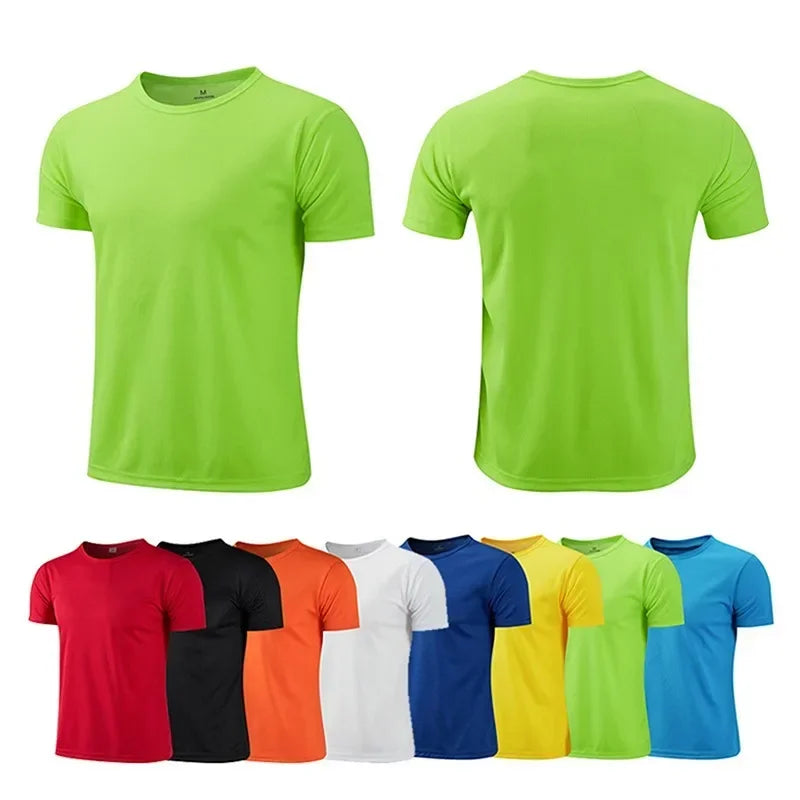 Round Neck Sport Gym Fitness Shirt Trainer Running T-shirt Men Breathable Sportswear