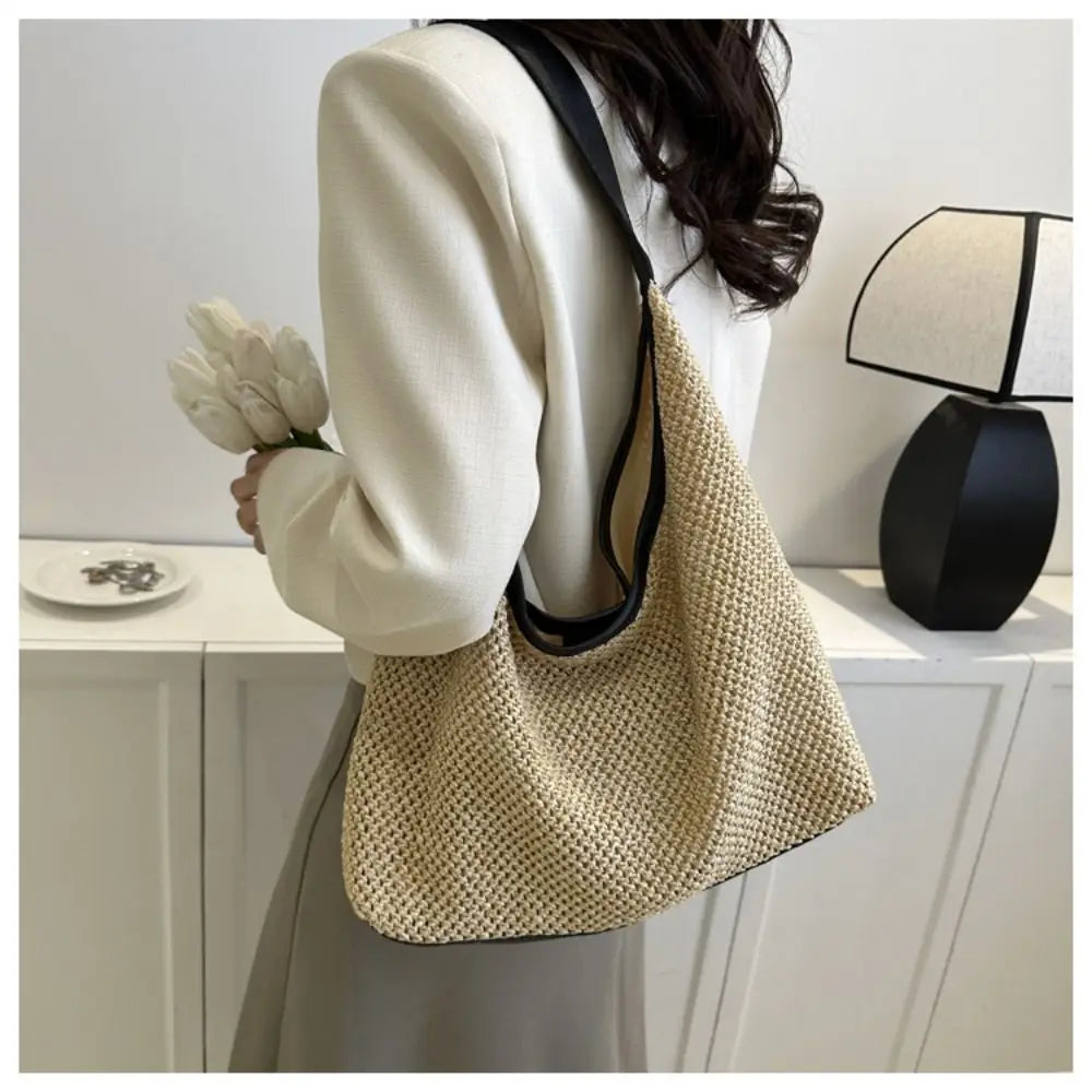 Summer Straw Shoulder Bag for Women Handbags Ladies Rattan Bag