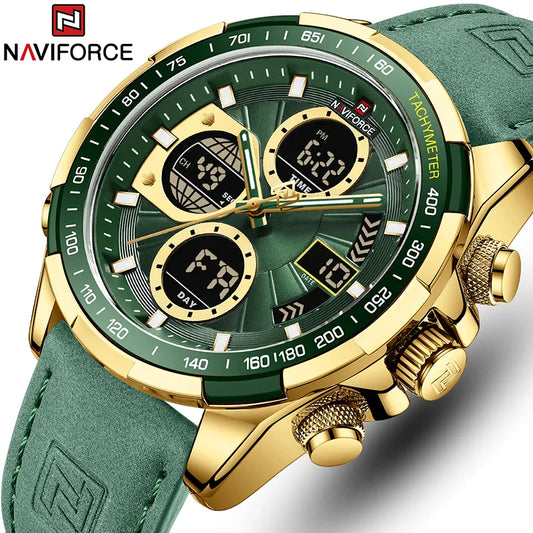 Watches for Men Leather Men's Military Sport Waterproof Watch Quartz Wristwatch