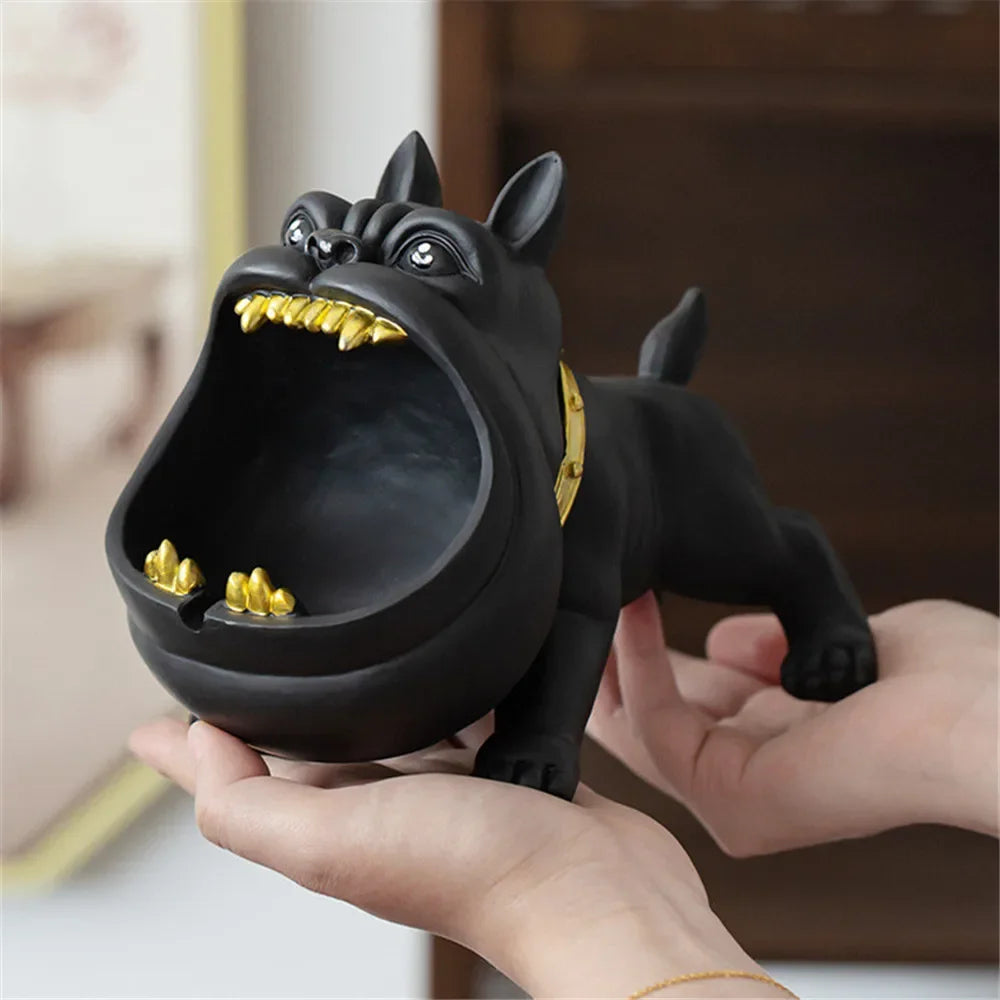 Dog Ashtray Decorative Bulldog Animal Large Capacity Storage Box Ceramic Crafts Ornaments