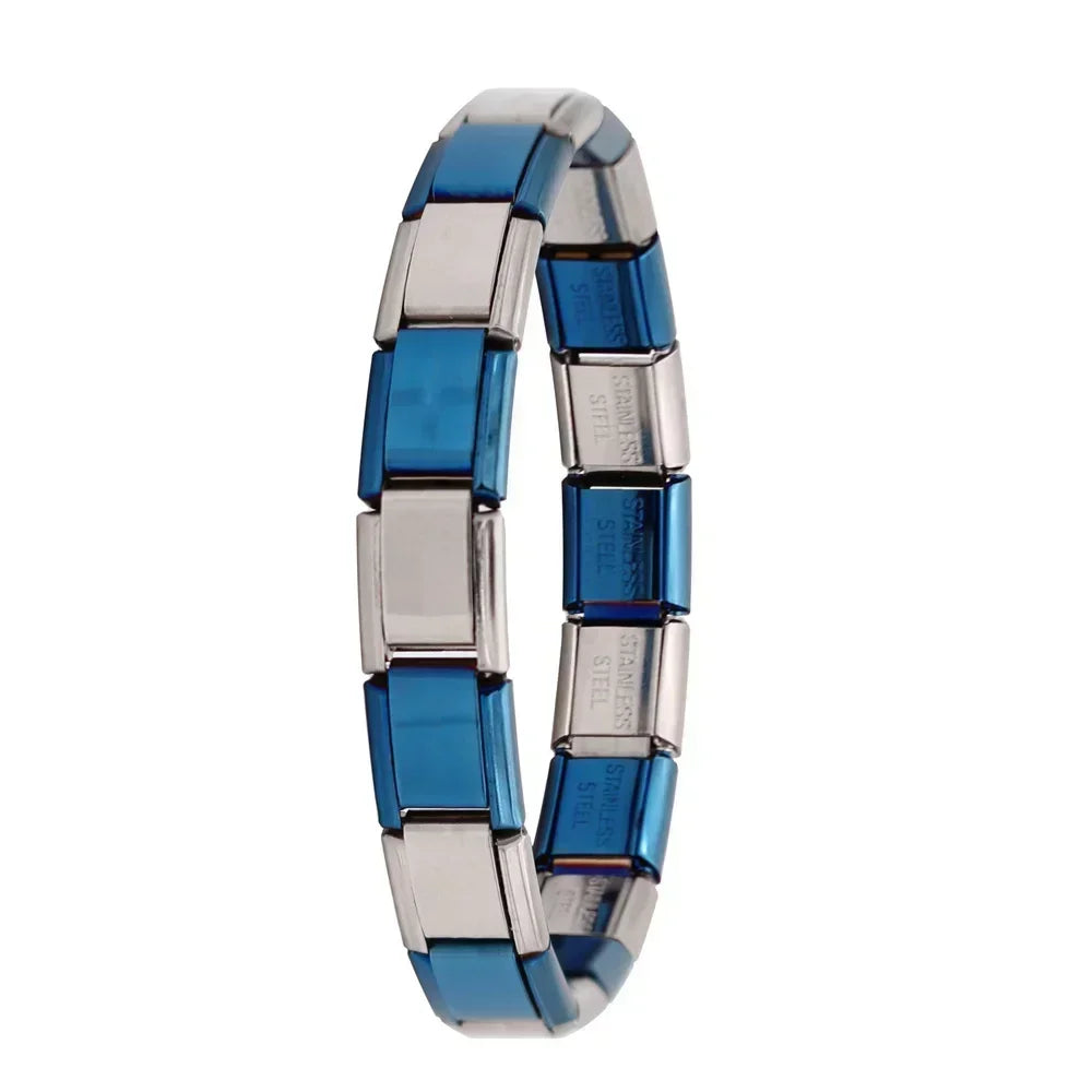 Hapiship New Women's Jewelry 9mm Width Itanlian Elastic Charm  Bracelet Fashion Stainless Steel Bangle