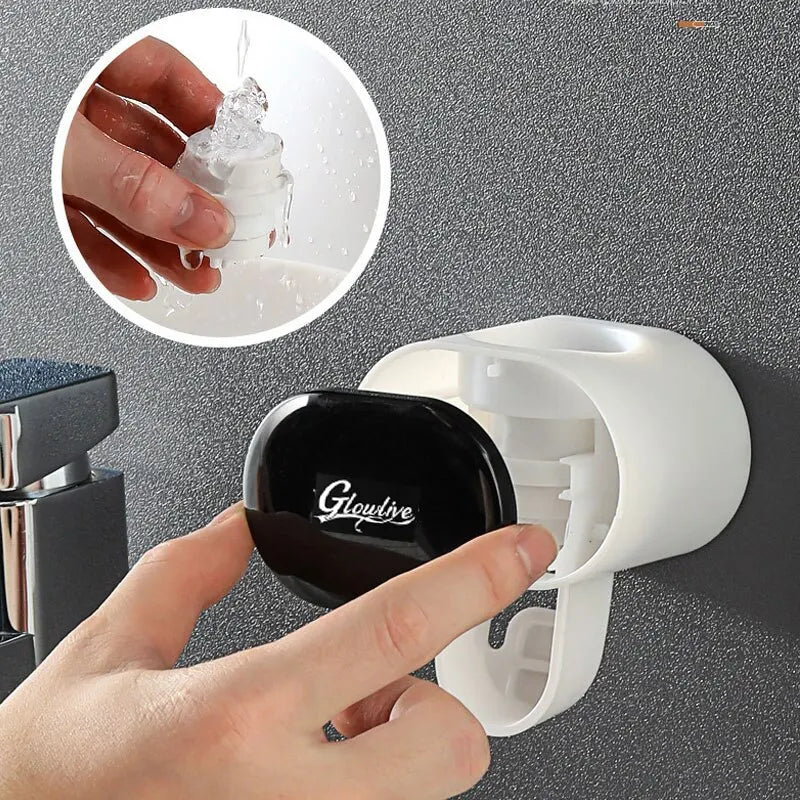 1pc Wall Mounted Automatic Toothpaste Squeezer and Toothbrush Holder - Convenient and Hygienic Bathroom Accessory - Hiron Store