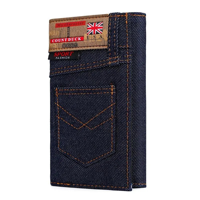 Vintage Men Wallet Coin Bag Long Style Purse Denim Cloth Wallets