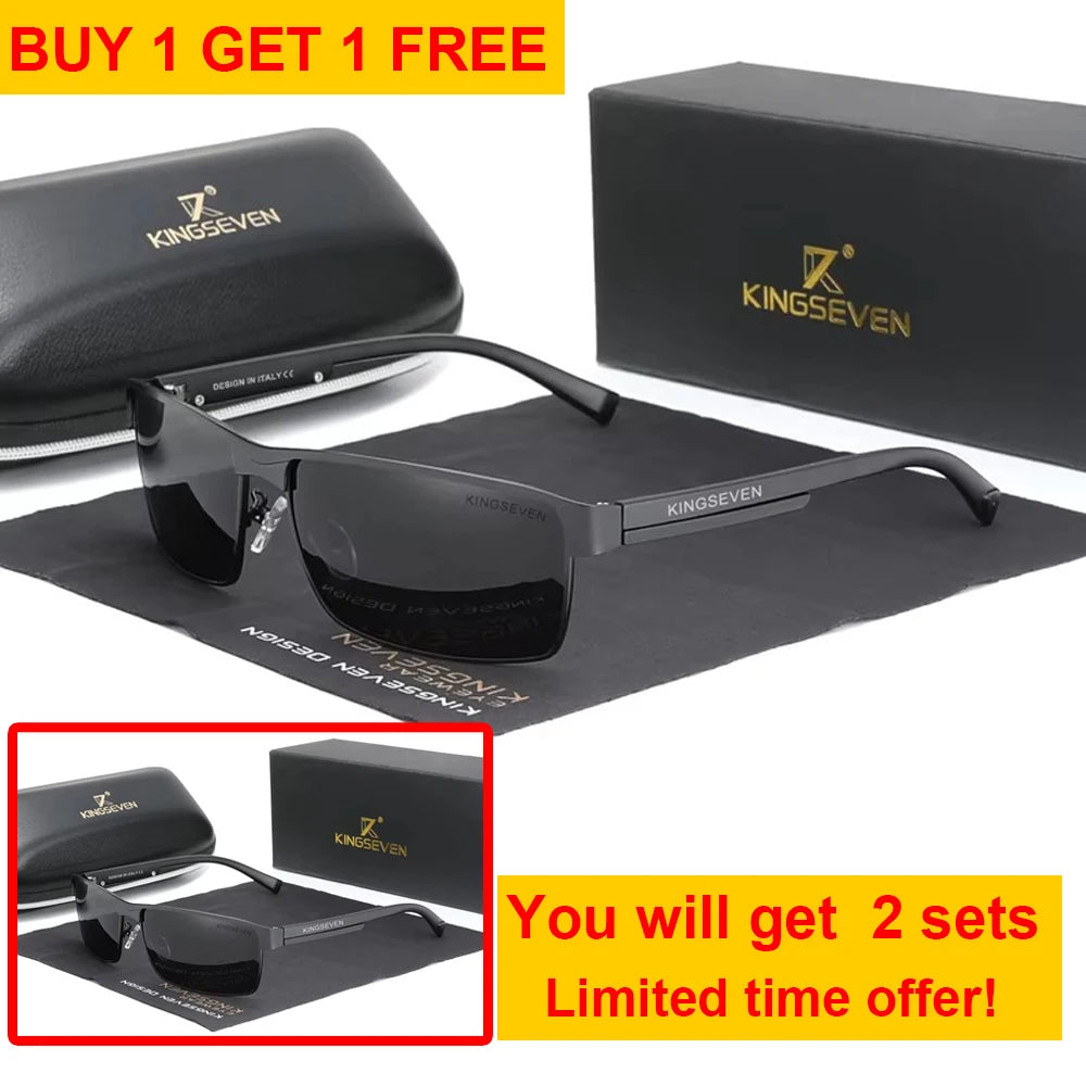 KINGSEVEN Men Polarized Sunglasses, Design  Women SunGlasses, UV400 Anti-glare Driving Square Eyeglasses