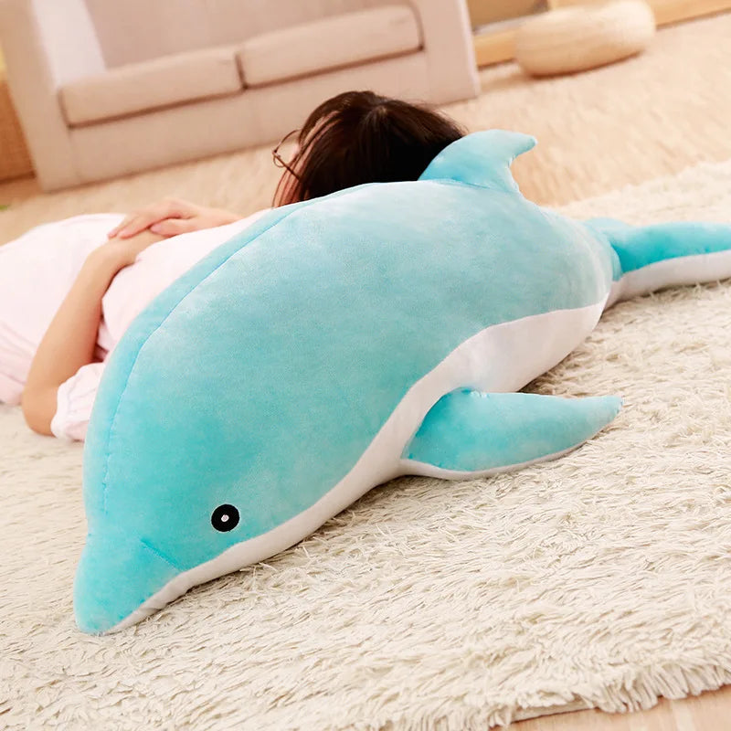 Large Plush Dolphin Toys Stuffed Sea Animal Cute Girls Dolls Baby Sleeping Pillow For Children