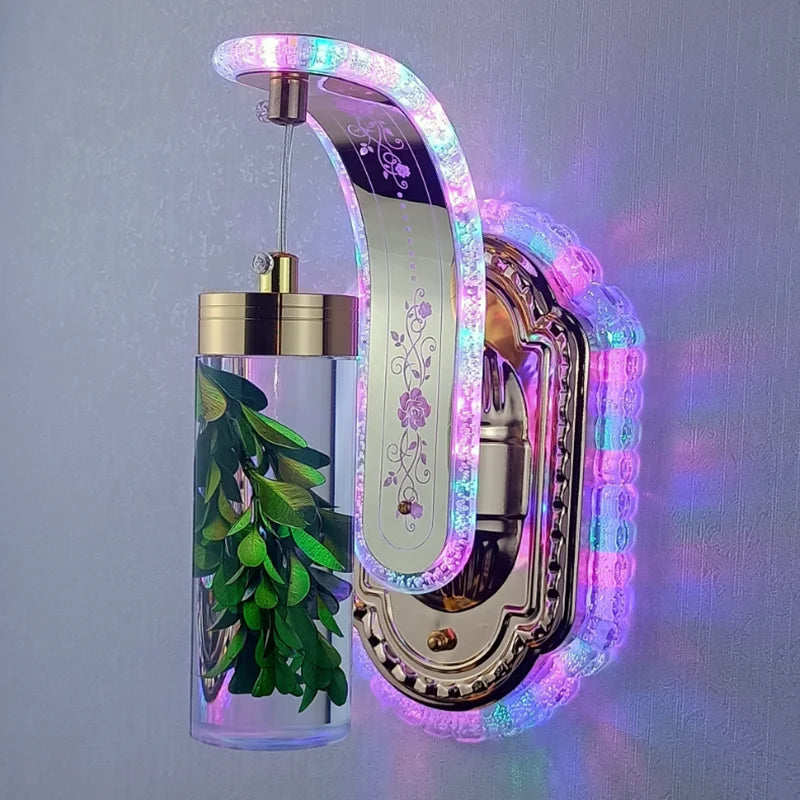 Home Decoration Pressed Flower LED Wall Lamp Indoor Corridor Luxury Colourful Sconce Light