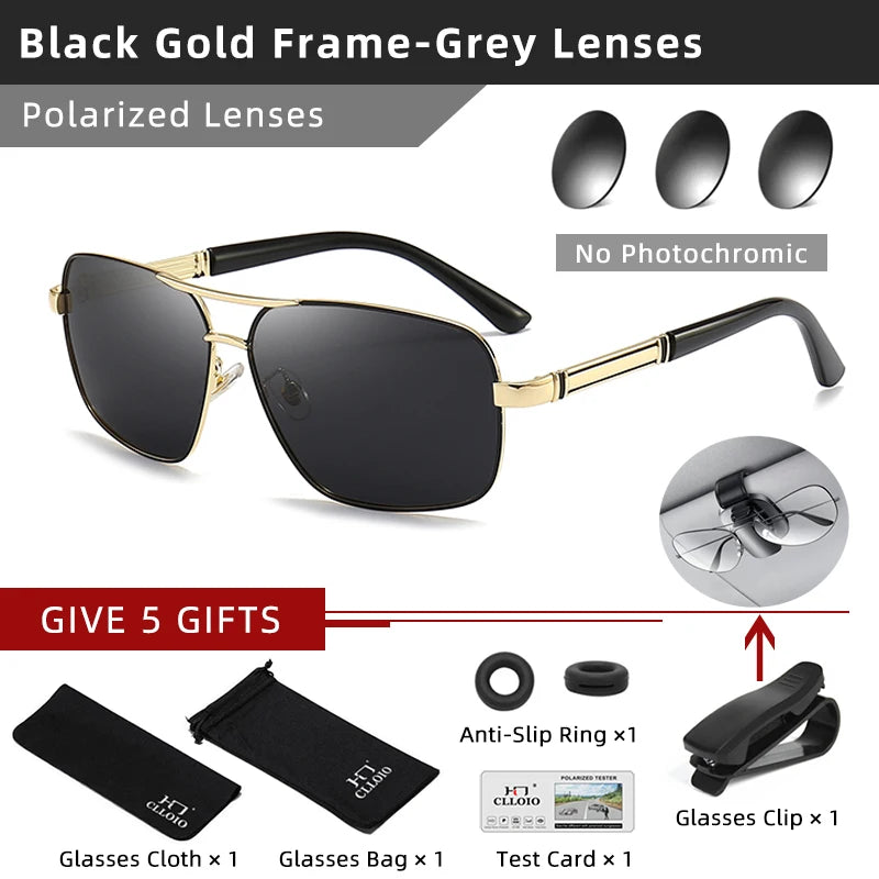 CLLOIO Classic Men & Women  Sunglasses,  Polarized Driving Shades Sun Glasses, Travel Anti-glare ,Chameleon Glasses