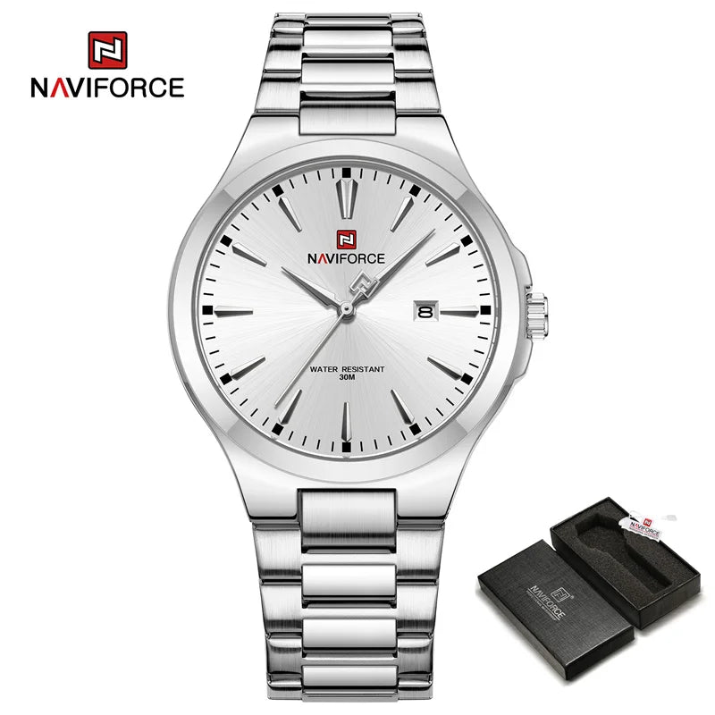 NAVIFORCE Original Watches for Men Stainless Steel Elegant Male Waterproof watch