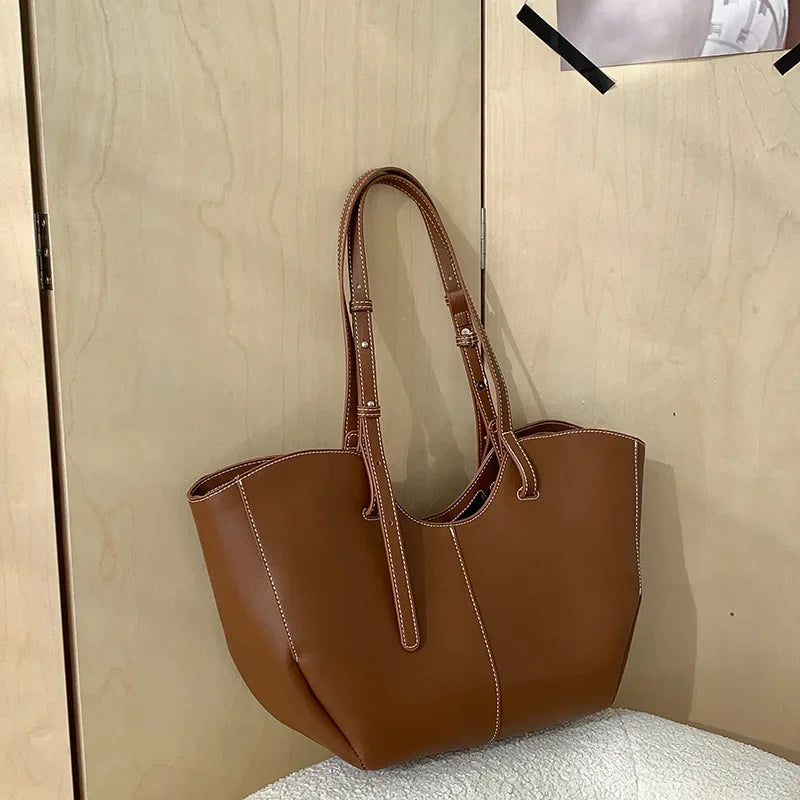 Vintage Women Handbag Portable Shoulder Bag Luxury PU Leather Ladies Commuter Underarm Totes Bag