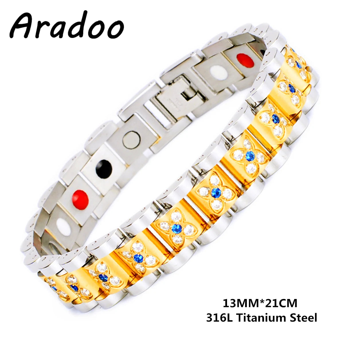 Men's Titanium Steel Magnetic Energy Bracelet Negative Ion Anti-fatigue Strap Bracelets