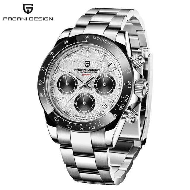 40mm New V2 PAGANI DESIGN Men's Quartz Watches Sapphire Retro Chronograph Stainless Steel Waterproof Watch