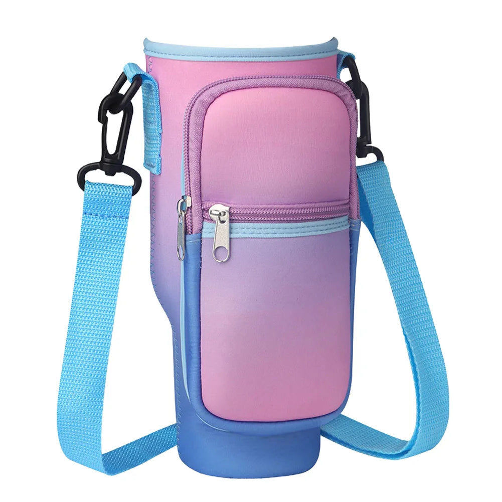 Neoprene Water Bottle Carrier Bag For Stanley Quencher Cup Sleeve with Adjustable Shoulder Strap Water Bottle