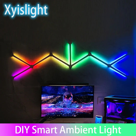 Splicing Light DIY Atmosphere Light RGB Smart Wall Light Voice Control Lamp Bar Decoration Night Light