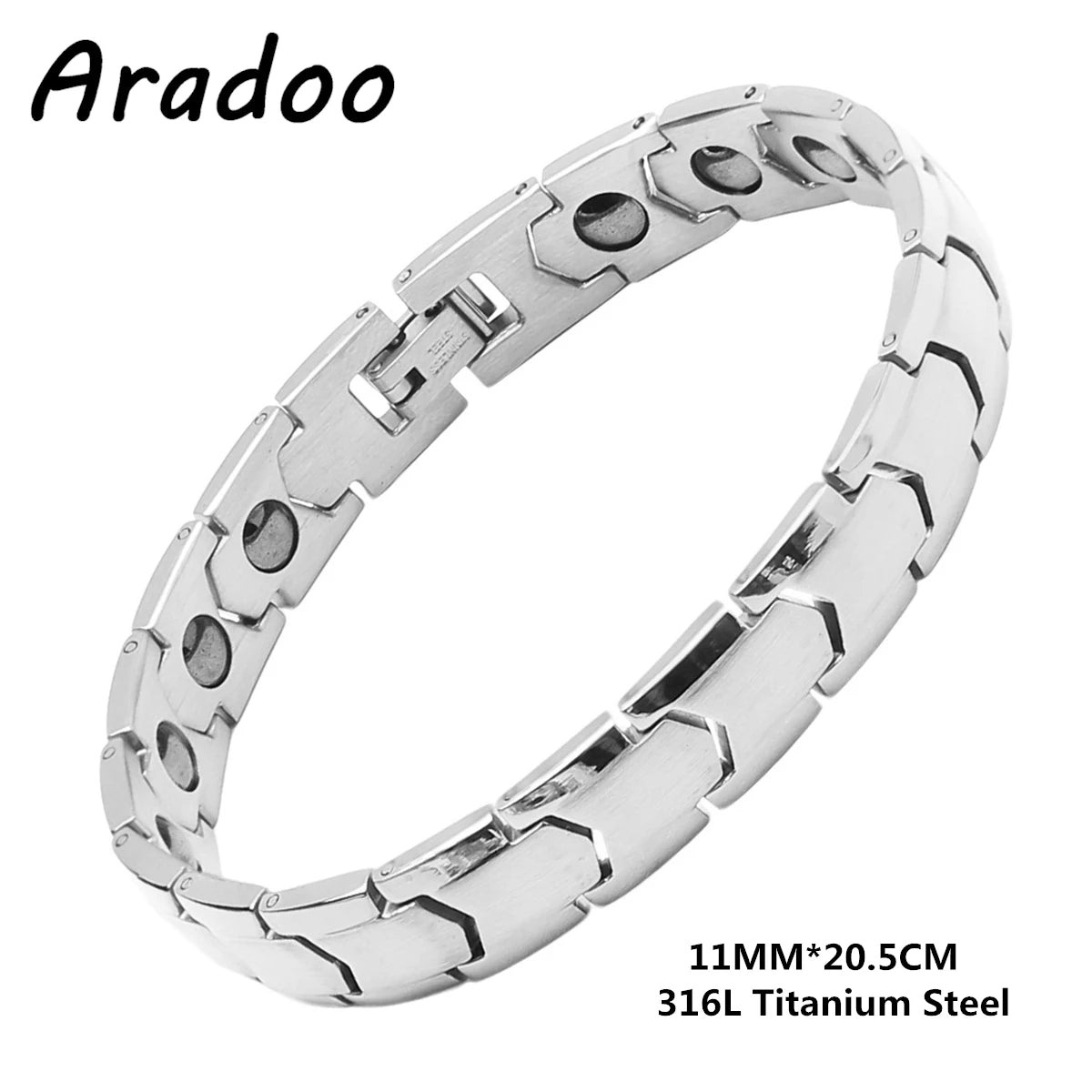 Titanium Steel Zirconia Bracelet Classic Retro Light Luxury Magnetic Therapy Bracelets - Hiron Store