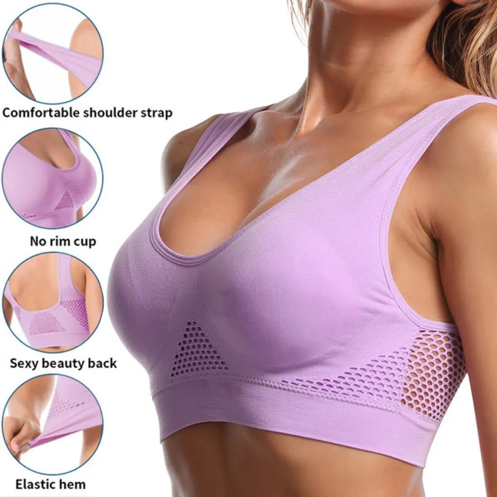 Women Sports Bras Fitness Gym Running Underwear Breathable Yoga Bra