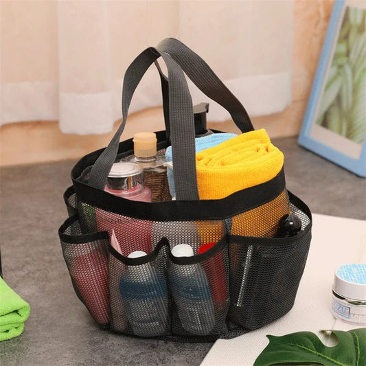 Portable Mesh Shower Caddy Tote Beach Bag Travel Storage Wash Bag Swimming Bath Bag Suitable for Outdoor Camping Quick Dry Tote - Hiron Store