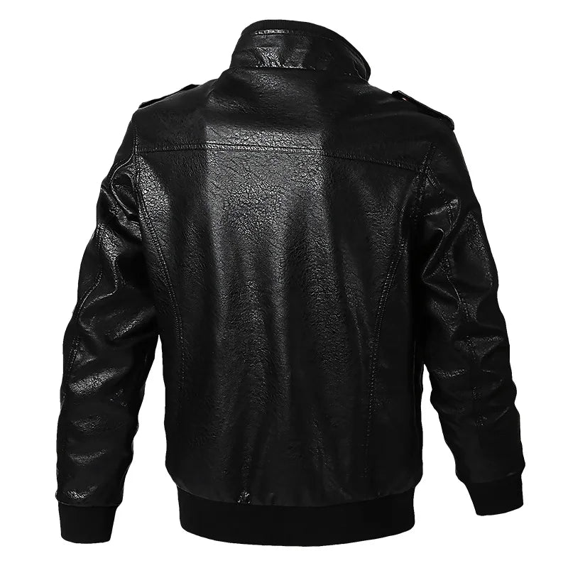 Leather Jacket Men's Spring Windproof Waterproof Motorcycle Riding Suit Work Top