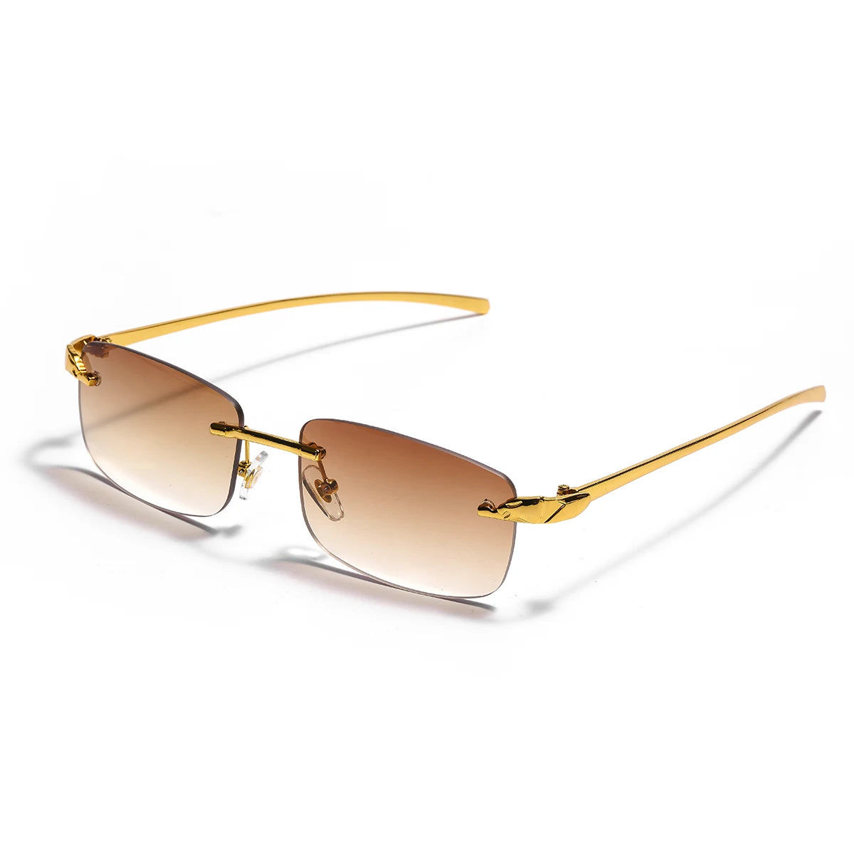Ruiao rimless sunglasses UV400 fashion square metal glasses designer sunglasses shades