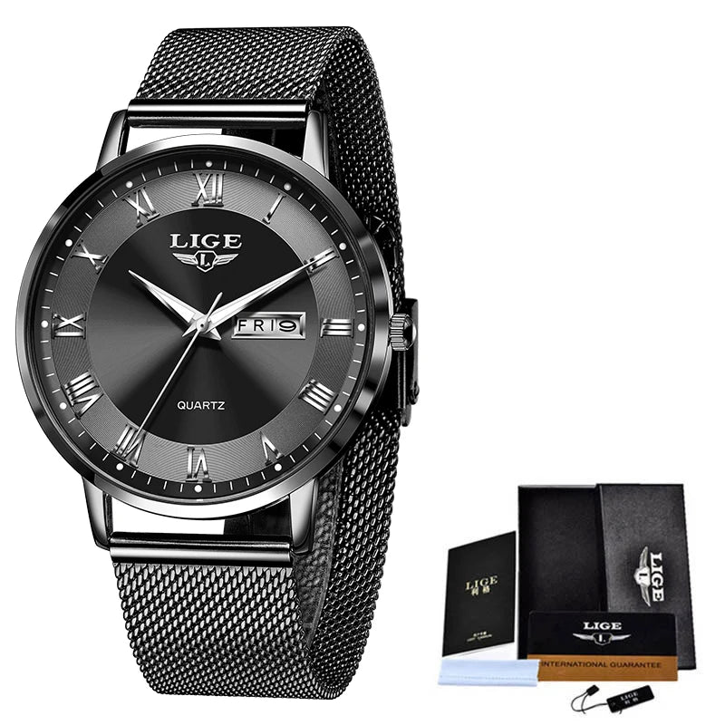 LIGE 2024 New Watch Women Luxury Watches Creative Steel Bracelet Watches