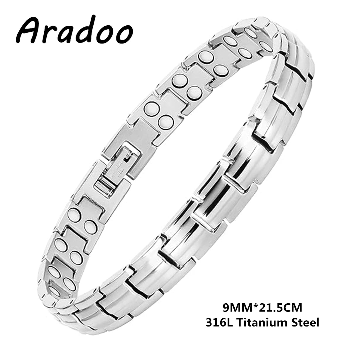 Men's Titanium Steel Magnetic Energy Bracelet Negative Ion Anti-fatigue Strap Bracelets