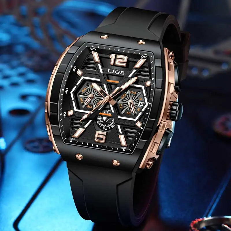 Luxury Waterproof Quartz Wristwatch Luminous Silicone Clock Man Watches