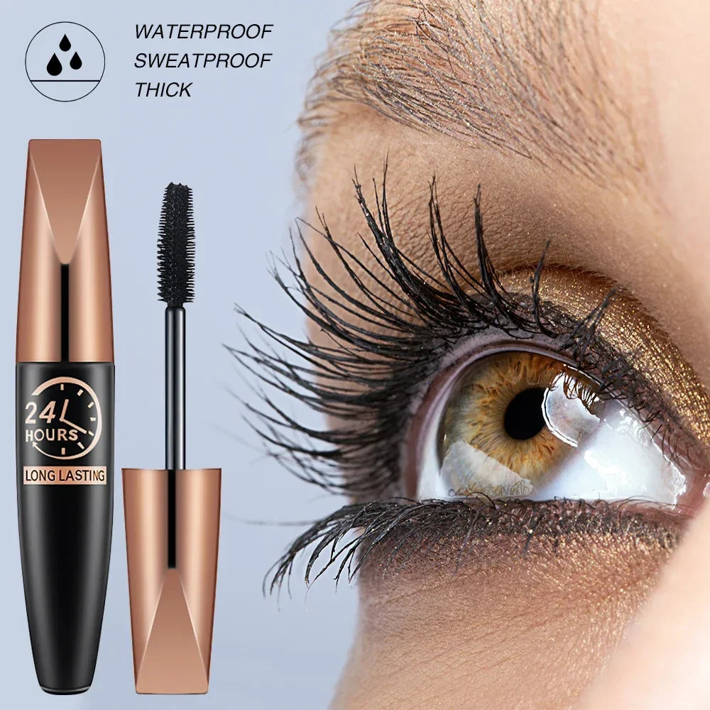 5D Waterproof Mascara Lengthens Eyelashes Extension Black Silk Fibber Mascara Female Makeup Cosmetic Waterproof Mascara